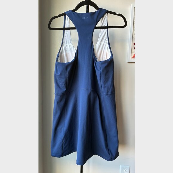 J. Crew Navy Blue CloudStretch Side-Slit Sports Dress with Shorts - Size M - Picture 4 of 8